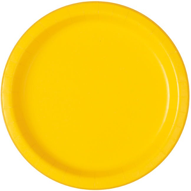 Sunshine Yellow 9 inch Round Plates 20 ct - Toy World Inc