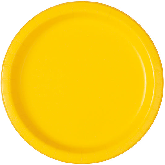 Sunshine Yellow 9 inch Round Plates 20 ct - Toy World Inc