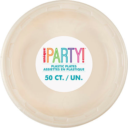 Vanilla Creme 7 inch Plastic Plates 50 ct