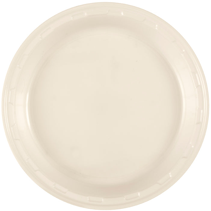 Vanilla Creme 10.25 inch Plastic Plates 50 ct
