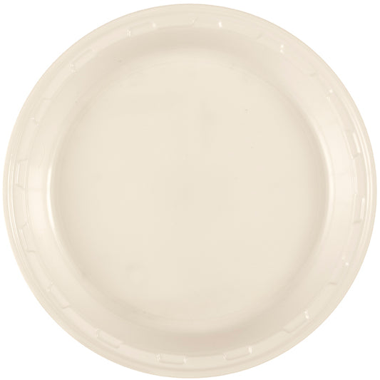 Vanilla Creme 10.25 inch Plastic Plates 50 ct