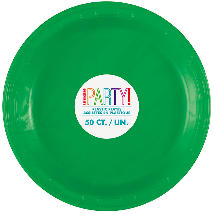 Emerald Green 10.25 inch Plastic Plates 50 ct