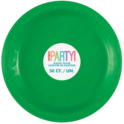 Emerald Green 10.25 inch Plastic Plates 50 ct