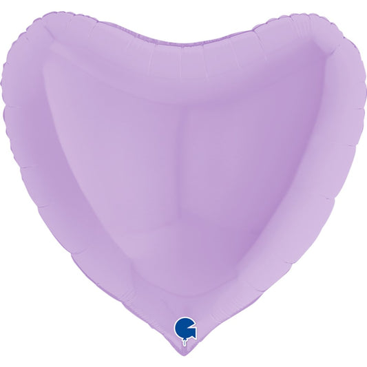 Grabo Lilac Matte Heart 36in Foil Balloon FLAT