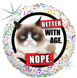 Betallic Grumpy CatÃƒâ€šÃ‚Â® Better With AgeNope 18 inch Holographic Licensed Balloon Packaged 1ct