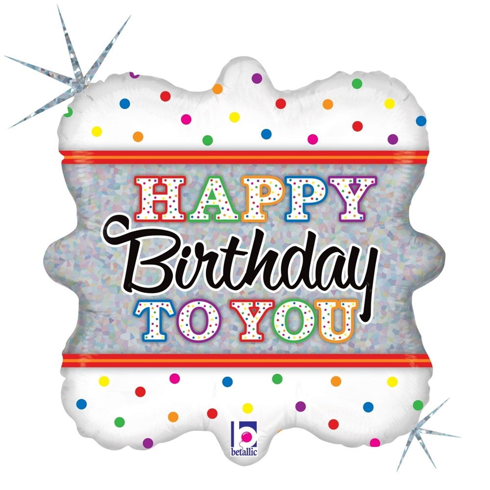 Betallic Candle Birthday to You 18 inch Square Holographic Balloon 1ct