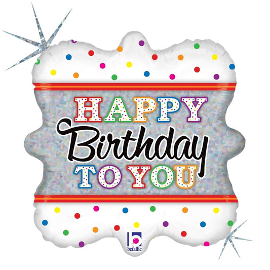 Betallic Candle Birthday to You 18 inch Square Holographic Balloon 1ct
