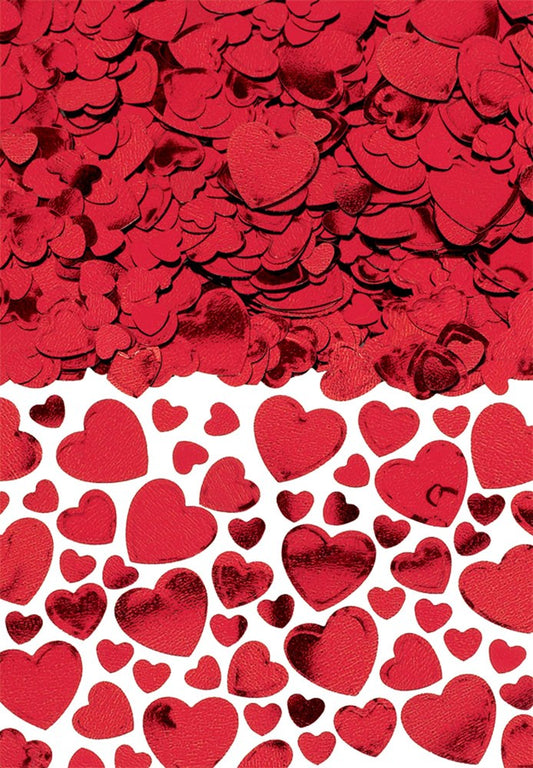 Red Metallic Hearts Confetti 1ct