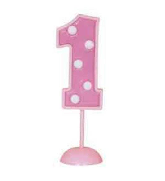 Pink Flashing Number 1 Decoration