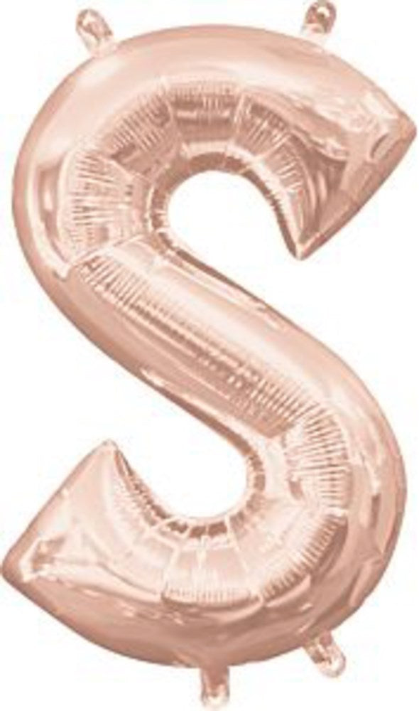 Anagram 16in Balloon Letter S Rose Gold