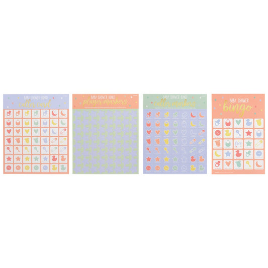 Juego de bingo 2 en 1 para Baby Shower, 25 unidades