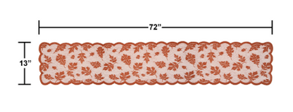 Thanksgiving Decor Table Runner Lace Fall Leaves 1ct