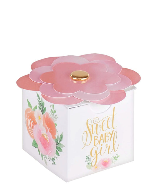 Caja floral para regalos de bebé 8ct