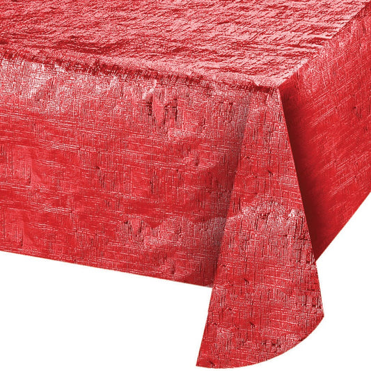 Mantel decorativo rojo metalizado 54inx108in 1ct