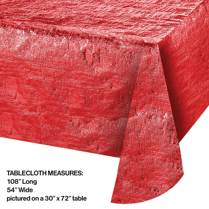 Mantel decorativo rojo metalizado 54inx108in 1ct