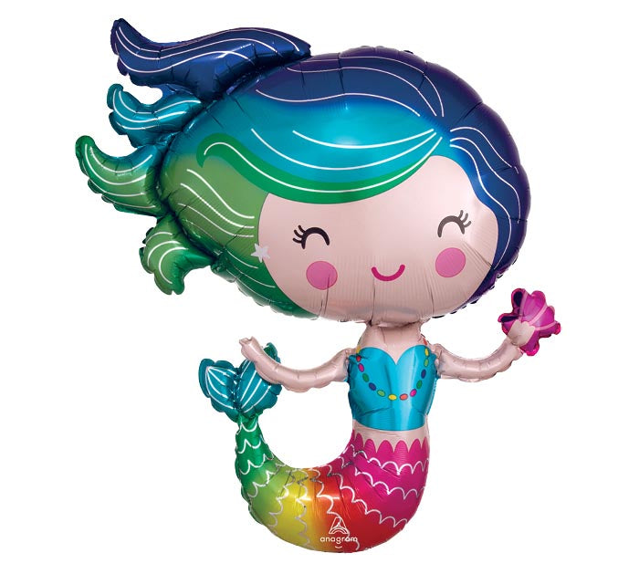 Anagram Colorful Mermaid 30 inch Foil Balloon 1ct