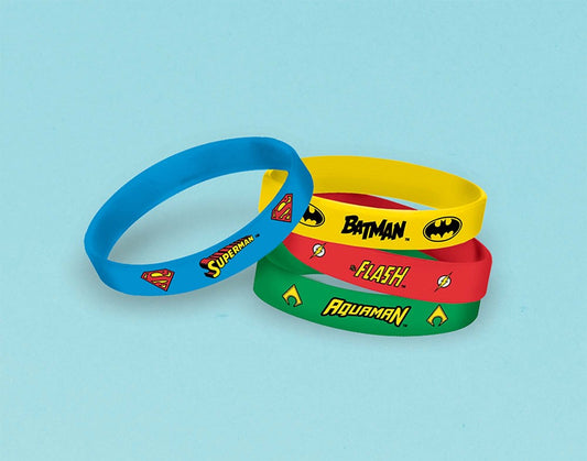 Justice League Heroes Unite Rubber Bracelets 4ct