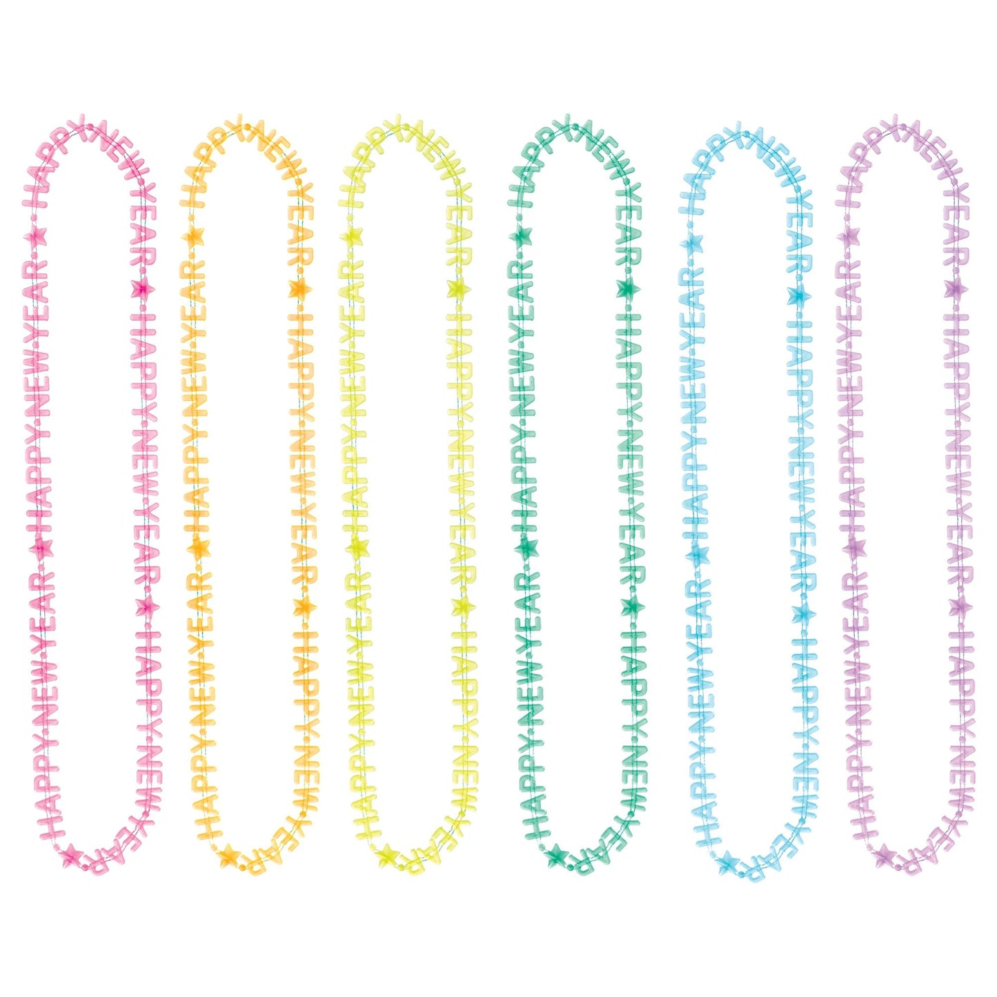 Happy New Year Glow Necklaces 6ct