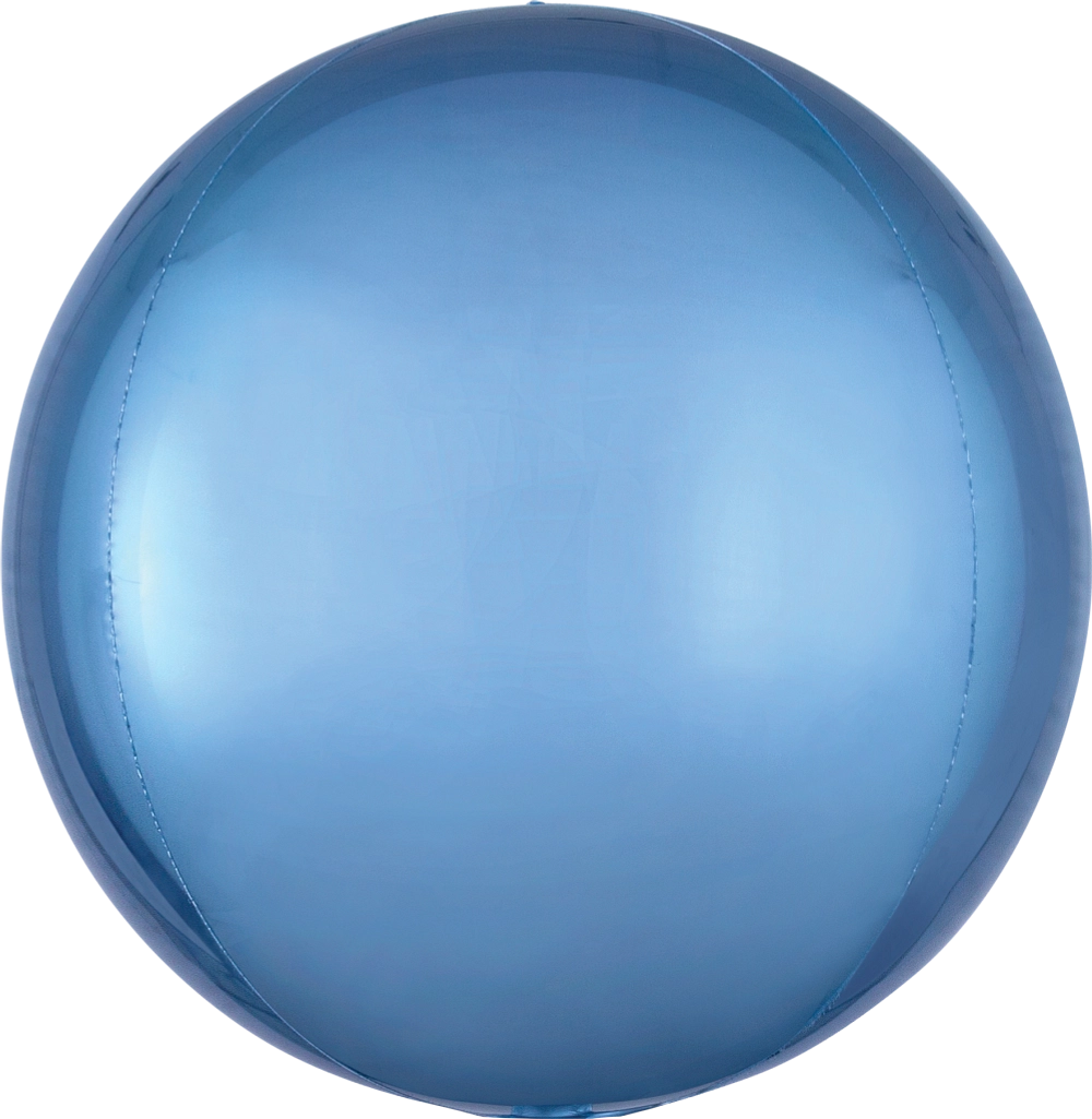 16-inch pastel blue foil orb-shaped balloon with a glossy finish.