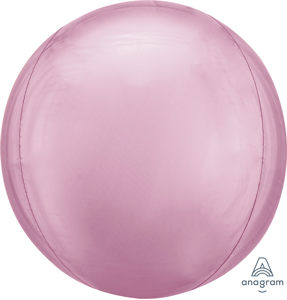 16-inch round pastel pink foil balloon with a smooth shiny surface.