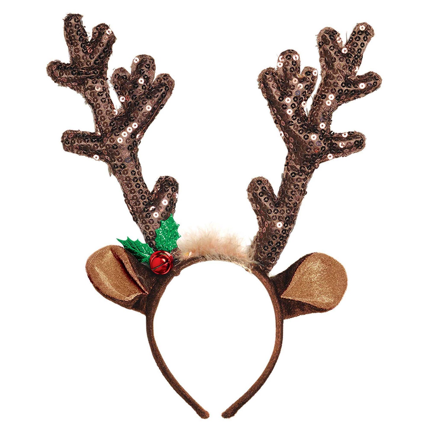 Christmas Brown Sequin Antler Head Band