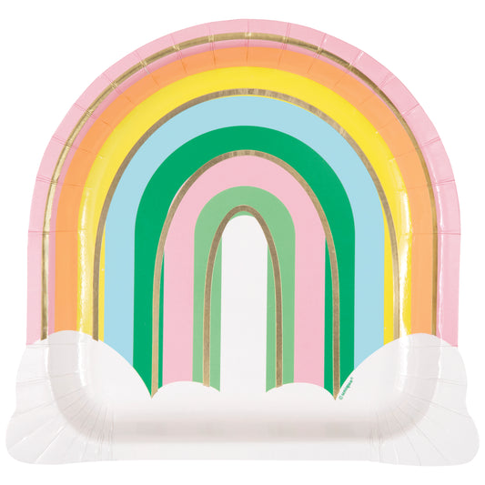 St. Patricks Day Rainbow Shaped 8.25 inch Plates 8ct