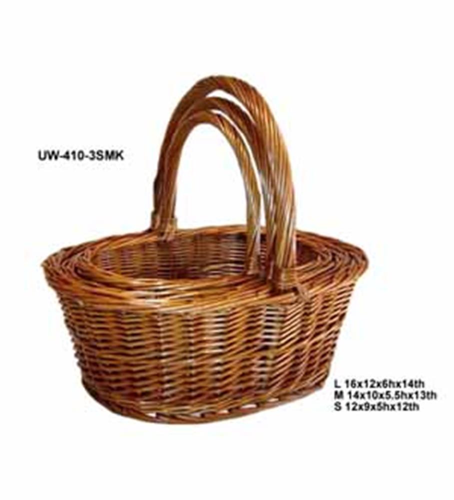 Cesta Willow 3pc Color Humo Ovalada