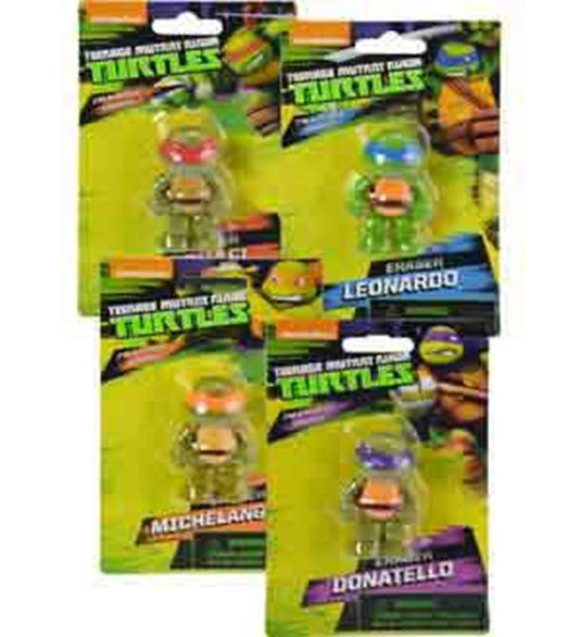 Red, blue, orange, and purple, packaged on green backing cards.