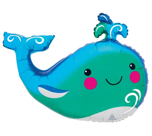 Anagram Happy Whale 37 inch Foil Balloon 1ct