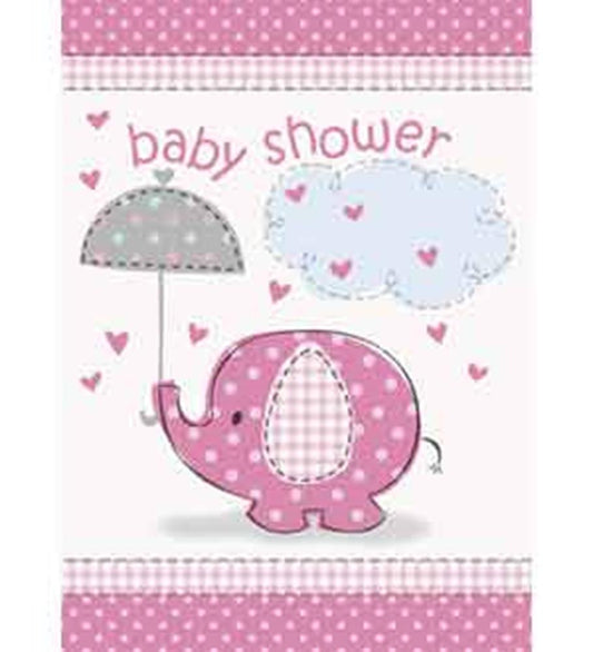 Umbrellaphants Pink Invitaciones 8ct