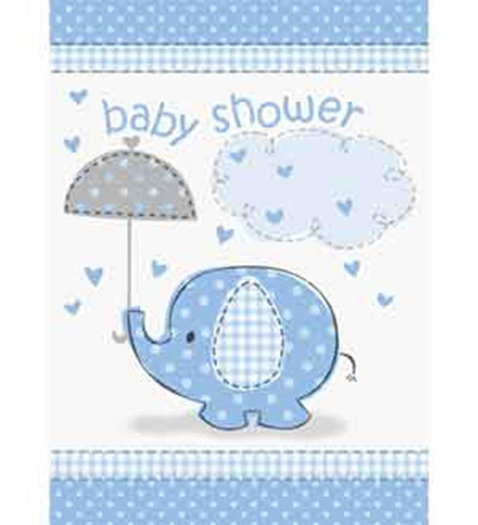 Umbrellaphants Azul Invitaciones 8ct