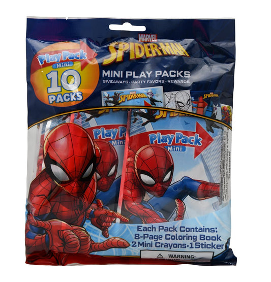 Spiderman 10Pk Mini Play Packs In Bag 7.5x2x9.25