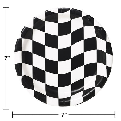 Black & White Check Luncheon Plate 8ct