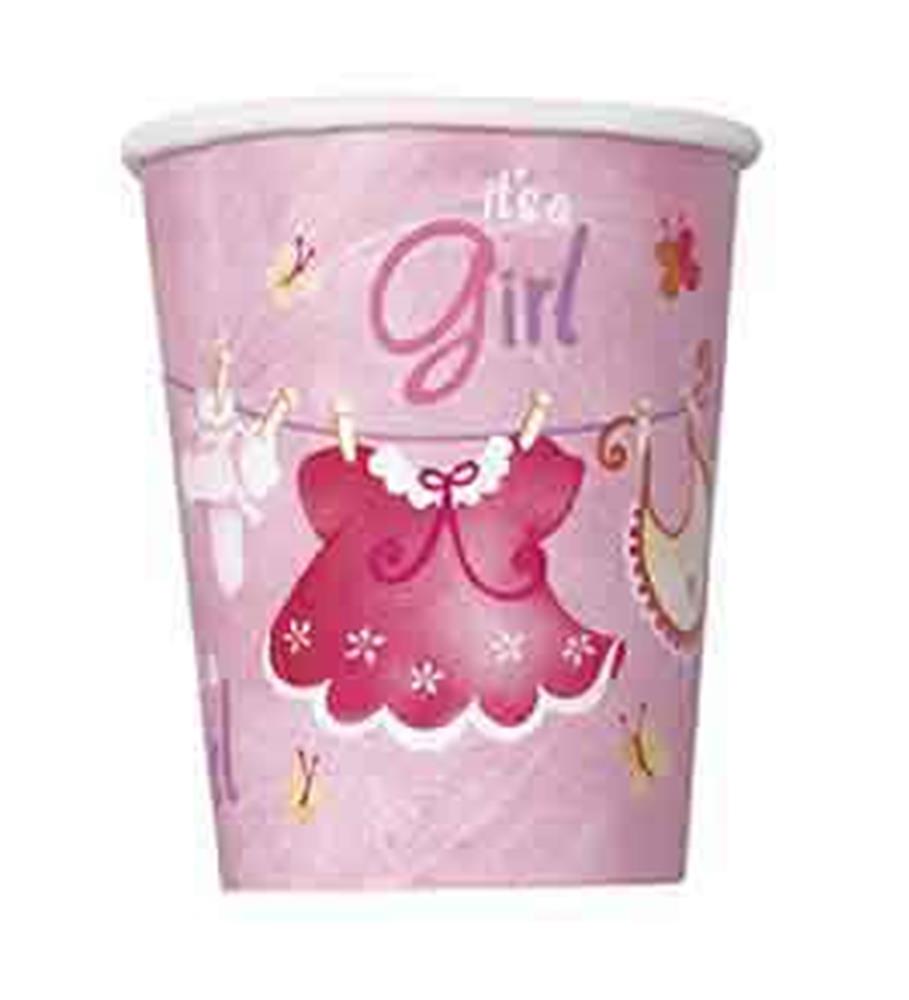 Clothesline Pink 9ozCup 8ct