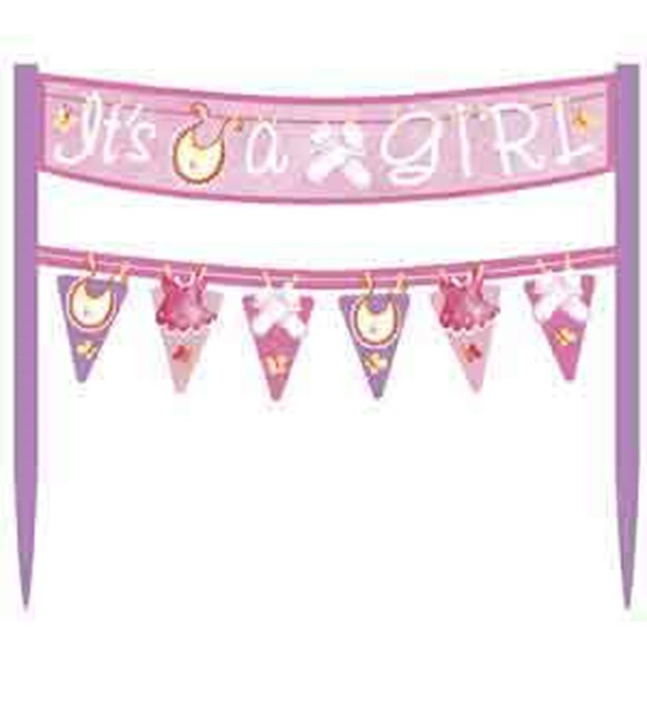 Clothesline Pink Cake Banner