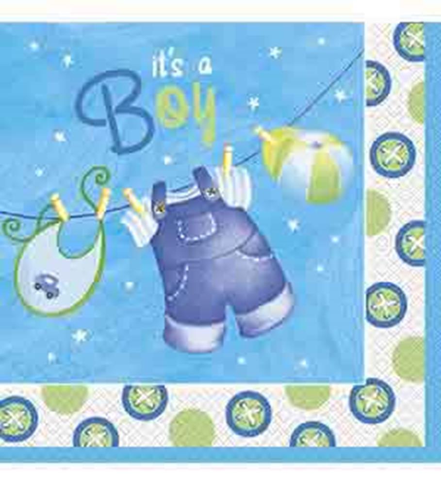 Clothesline Blue Napkin (L) 16ct