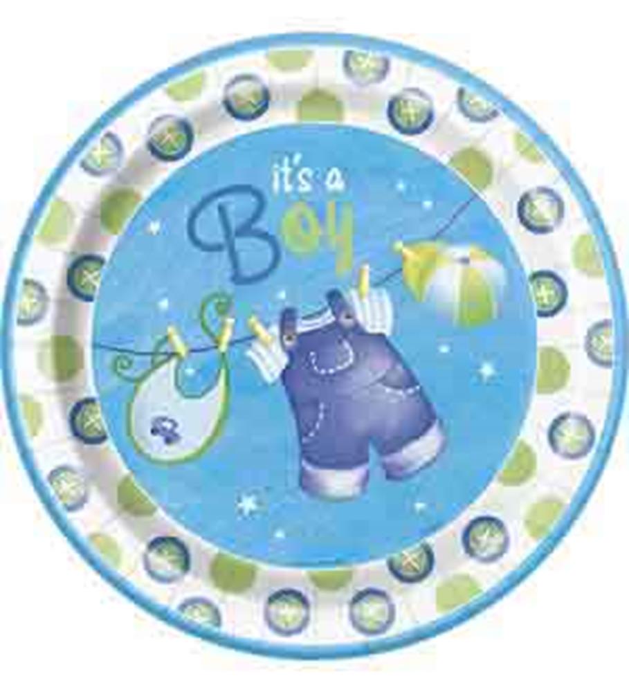 Clothesline Blue Plate (L) 8ct