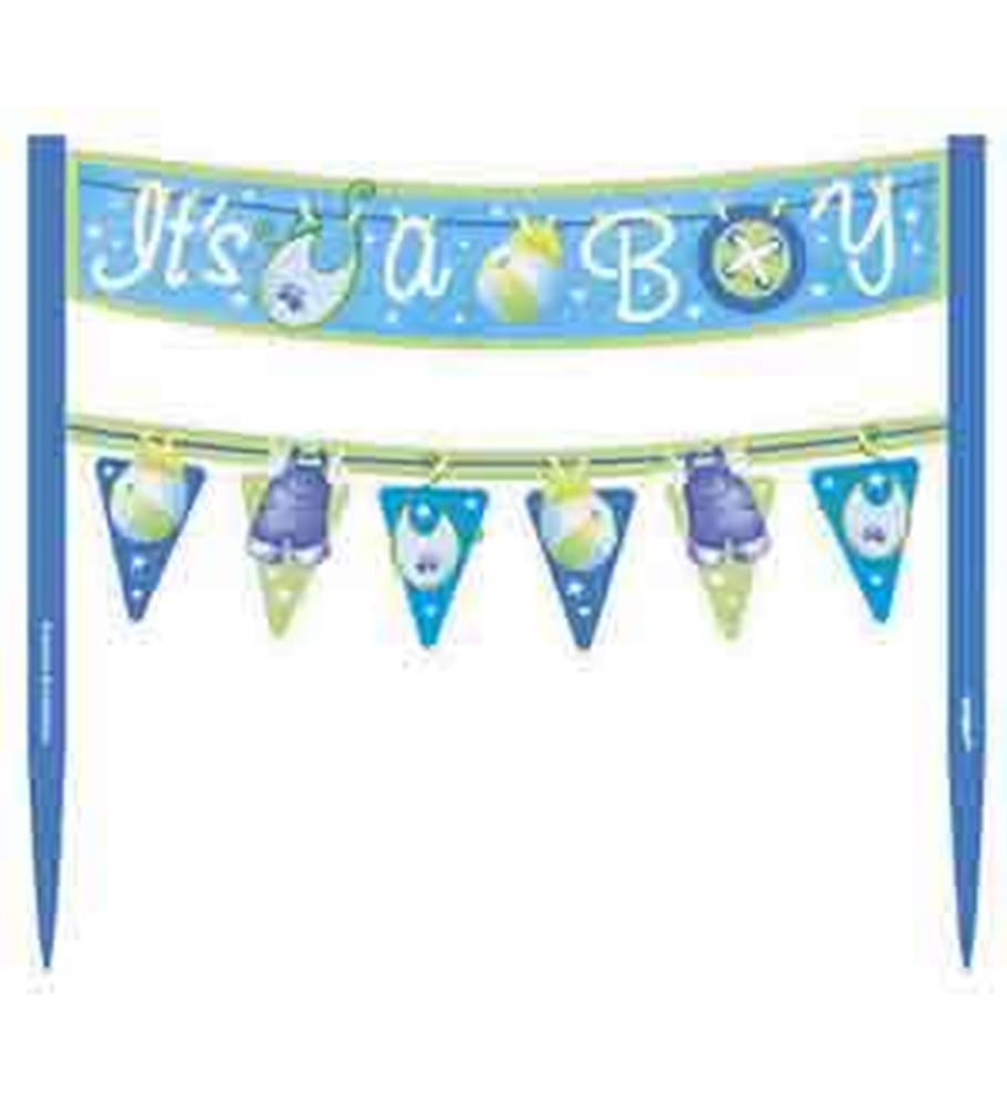 Clothesline Blue Cake Banner