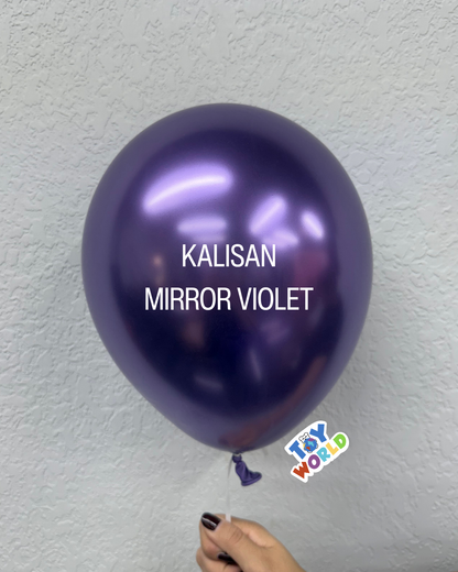Globos de látex violeta espejo Kalisan de 5 pulgadas, 100 unidades