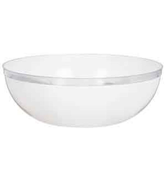 Cuenco con adornos de plata blanca de 3,9 qt