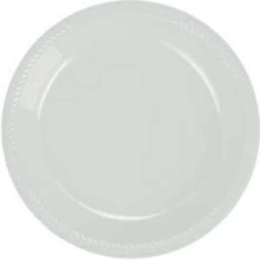 Round Plastic Plates Frosty White 7 inch 20ct