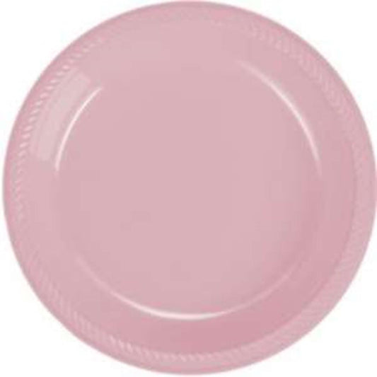 Round Plastic Plates New Pink 7 inch 20ct