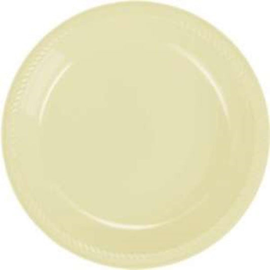 Round Plastic Plates Vanilla CrÃƒÆ’Ã‚Â¨me 7 inch 20ct