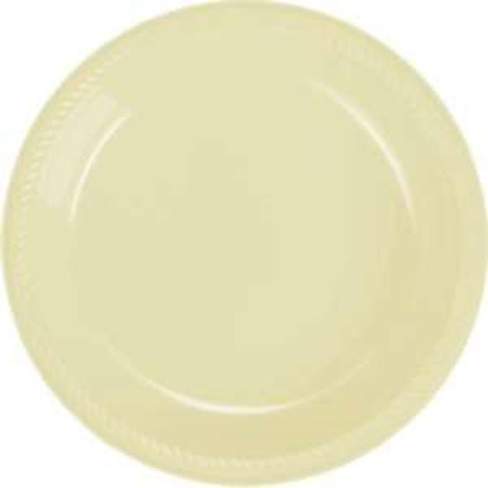 Round Plastic Plates Vanilla Creme 9 inch 20ct