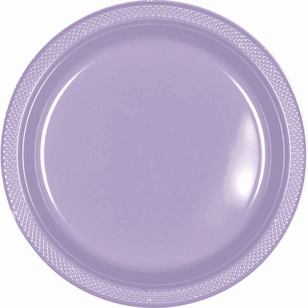 Round Plastic Plates Lavender 10 inch 20ct