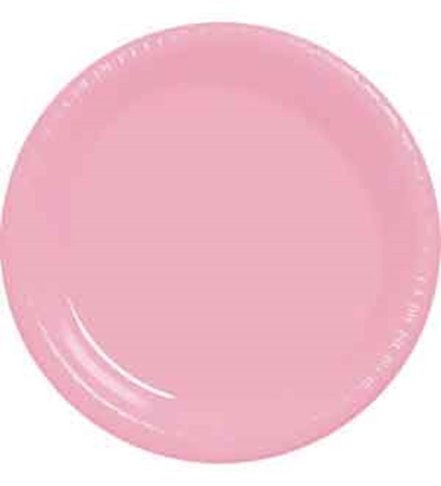 Round Plastic Plates New Pink 10 inch 20ct