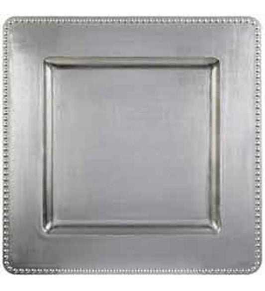 Charger Silver Square 12in