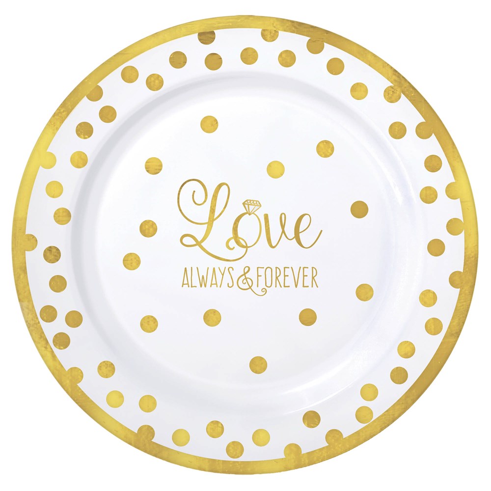 Love Round Premium Plastic Plate 7.5 inch 20ct