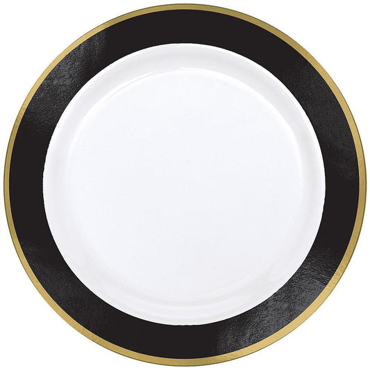 Plate Black Border 10.25in 10ct