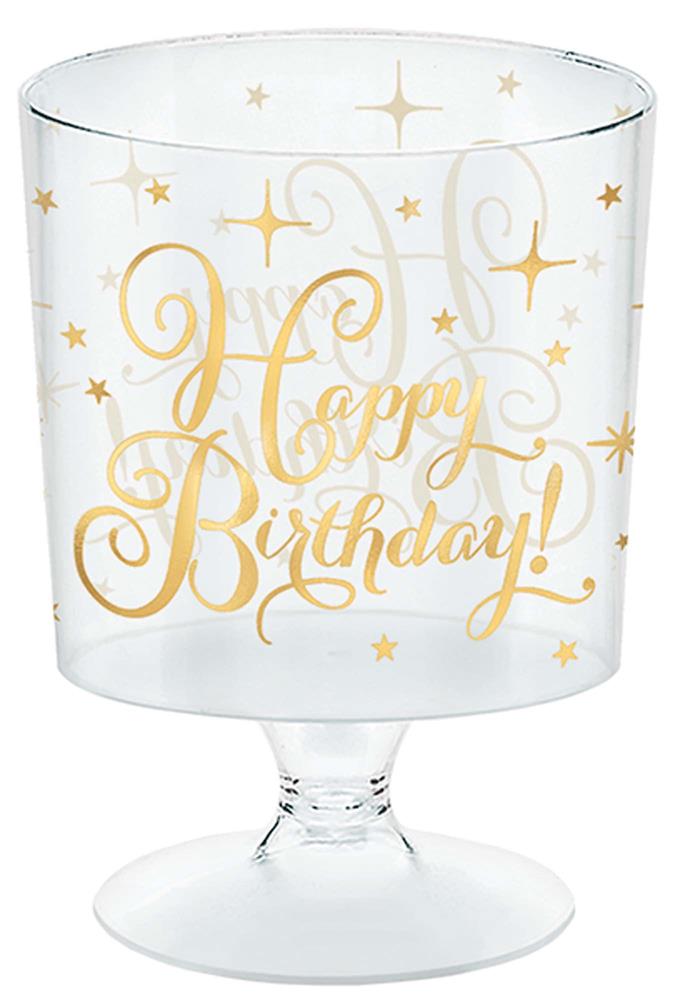 Gold Birthday Pedestal Mini Plastic 30ct